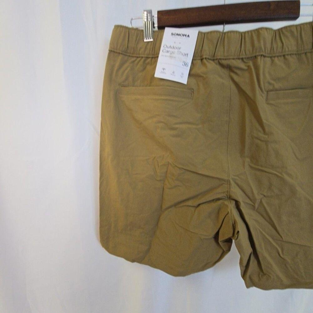 Sonoma Goods For Life Shorts Mens 36 Beige Cargo Quick Dry Stretch Belted - Picture 6 of 15